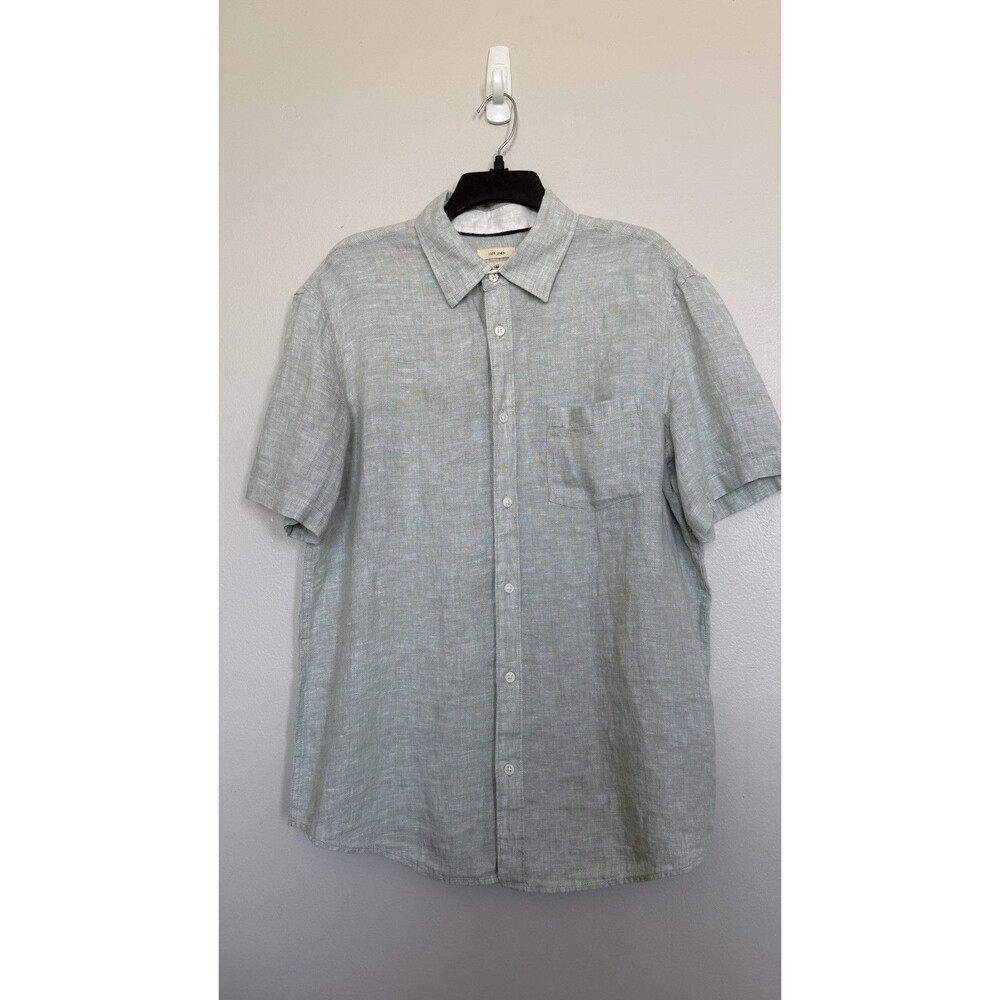 Panama Jack Men’s Sz L 100% Linen Short Sleeve Shirt Preppy Camp Casual